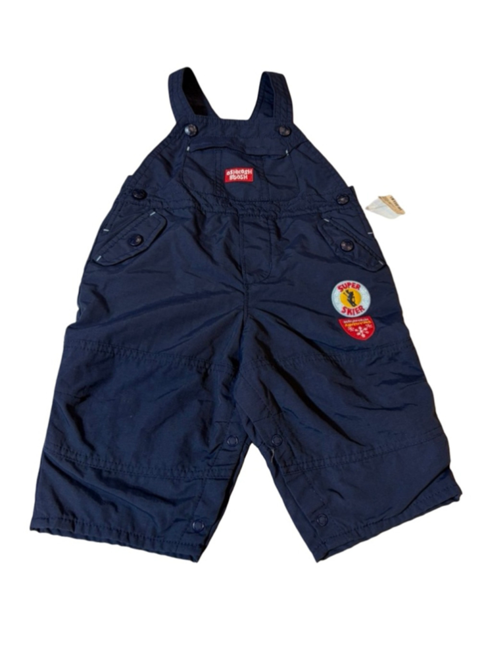 OshKosh B’gosh Baby Snow Bib Overalls 6 9M Super Skier Patch Navy